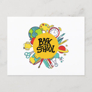 Cartão Postal De volta ao dia da escola Presentes engraçados par