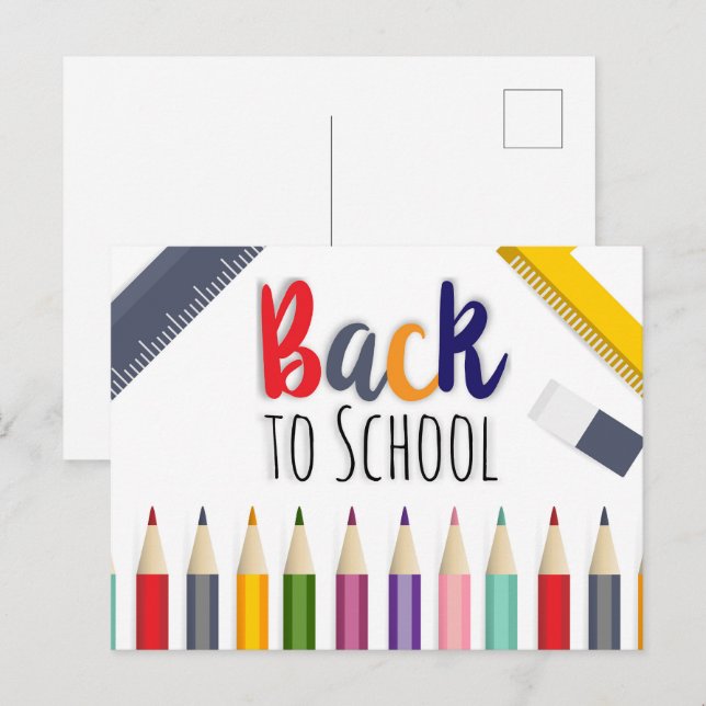Cartão Postal De volta às aulas  (Frente/Verso)