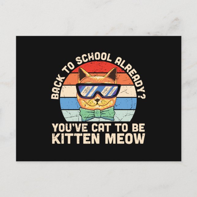 Cartão Postal De Volta às Aulas Já Kitten Me Presente para Amant (Frente)