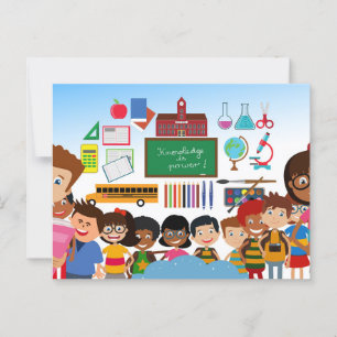 Cartão Postal De volta às crianças da escola