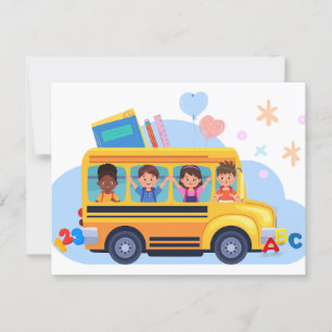 Cartão Postal De volta às crianças da escola