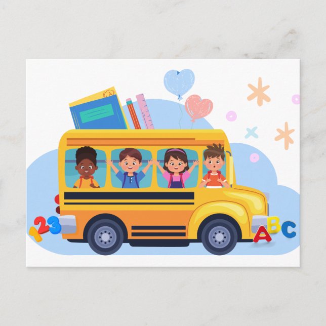 Cartão Postal De volta às crianças da escola (Frente)