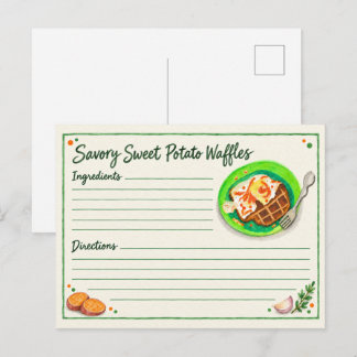 Cartão Postal de Waffle de Batata Doce Salgado