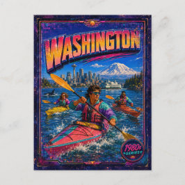 Cartão Postal de Washington dos Anos 80 Retro
