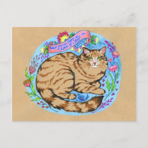 Cartão postal de Whimsic Art com Cotação Cat