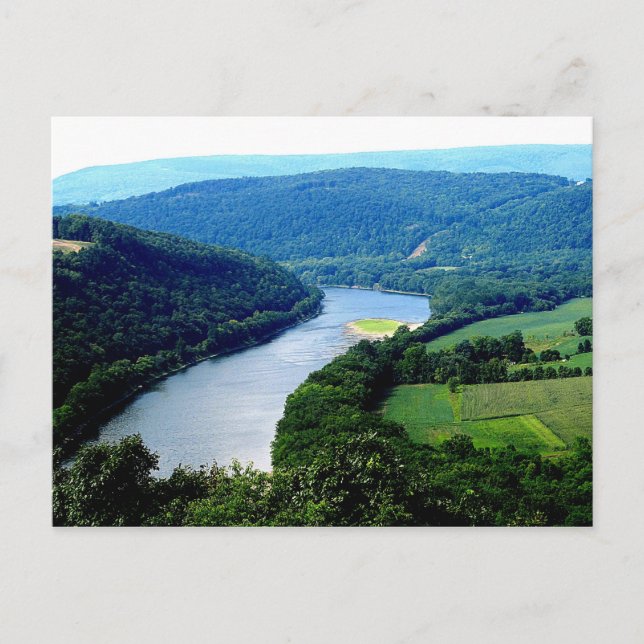 Cartão postal de Wyalusing Pa Enless Mountain Rive (Frente)
