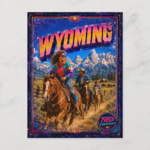 Cartão Postal de Wyoming dos Anos 80 Retro
