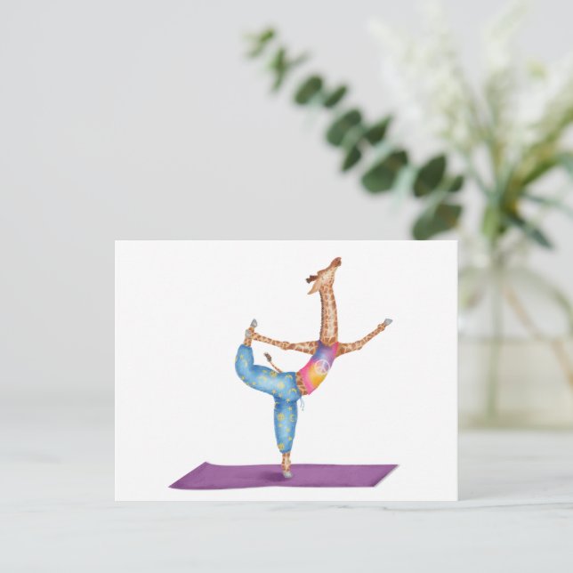 Cartão postal de yoga engraçado (Em pé/Frente)