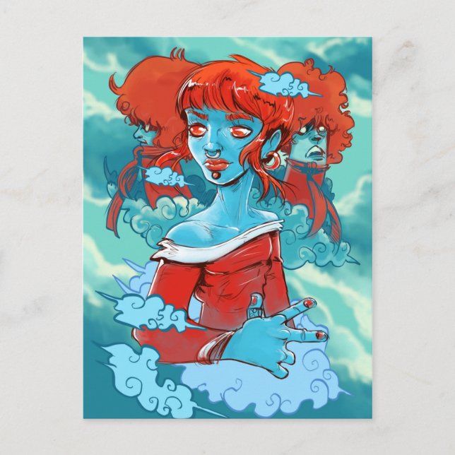 cartão postal de zumbis em nuvem (Frente)