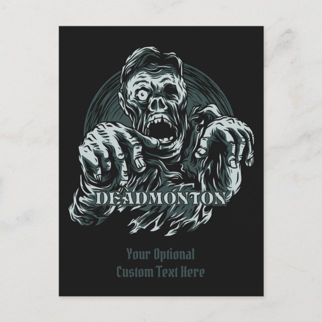 Cartão postal DEADMONTON de texto personalizado (Frente)