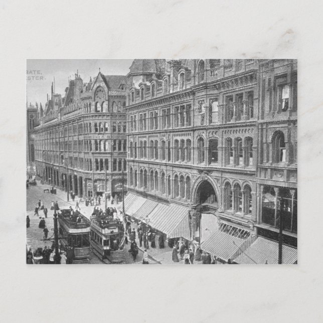 Cartão Postal Deansgate, Manchester, c.1910 (Frente)