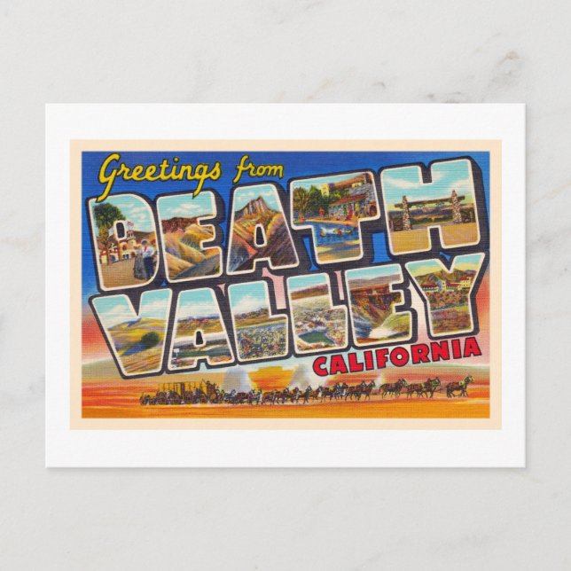 Cartão Postal Death Valley California CA - Letra grande (Frente)