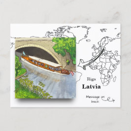 Cartão Postal Debaixo da Ponte: Canal da Cidade de Riga