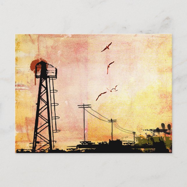 Cartão Postal decadência de grafite urbano (Frente)