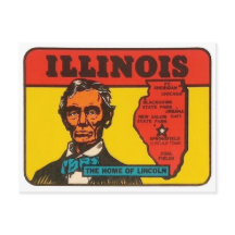 decalque do Estado de Illinois com Lincoln