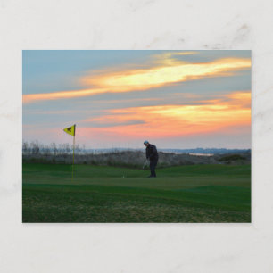 Cartão Postal Décimo oitavo Verde em Sunset na Ilha de Kiawah