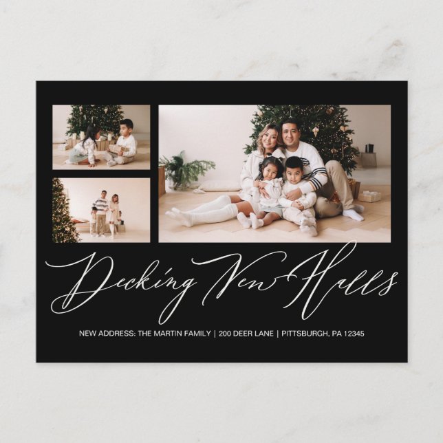 Cartão Postal Decing New Halls Foto do Novo Endereço de Natal (Frente)