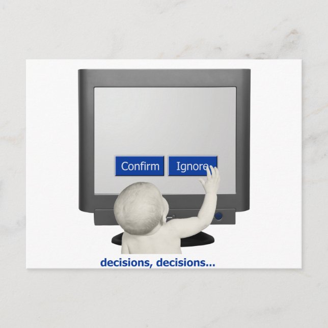 Cartão Postal Decisões, decisões... (Frente)