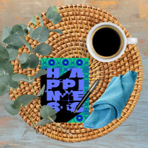 Cartão Postal Declaração de Felicidade de Abstrato Negrito