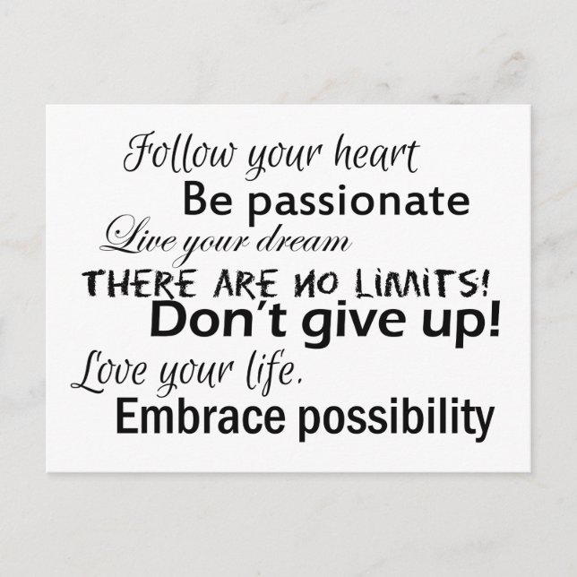 Cartão Postal Declarações positivas (Frente)