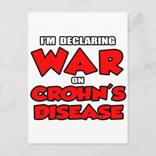 Cartão Postal Declaro guerra contra a doença de Crohn (Frente)