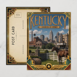 Cartão Postal Deco Antigo Kentucky Era de Ouro