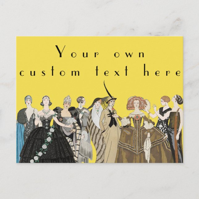 Cartão Postal Deco Artístico Parisiense Antigo, Personalizado po (Frente)