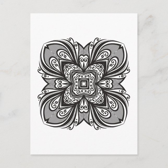Cartão Postal Deco Black Square Inspirado (Frente)