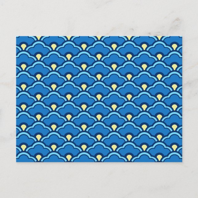 Cartão Postal Deco Chinês Espalhaços, Ocean Blue e Indigo (Frente)