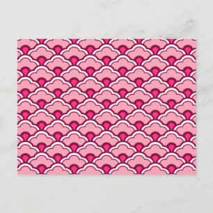 Cartão Postal Deco Chineses Escalços, Fuchsia e Rosas claro