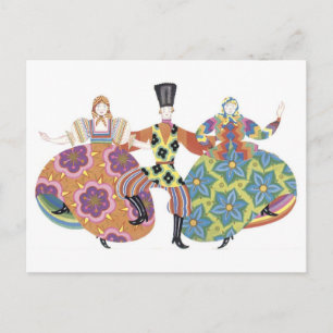 Cartão Postal Deco Dancers