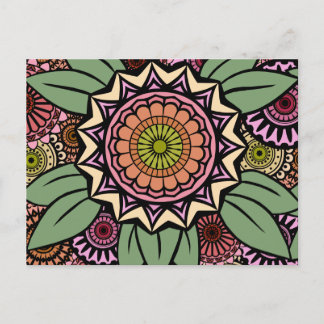 Cartão Postal Deco Fandango em Laranja e Verde