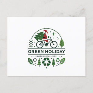 Cartão Postal Decor de Natal Ecológico Arte de Natal Verde