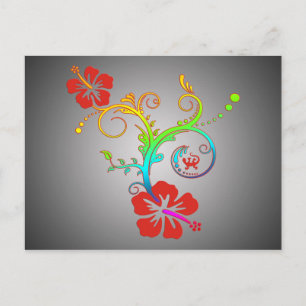 Cartão Postal Decor Hibiscus Colorido