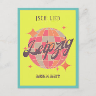 Cartão Postal Decoração amarela colorida da Alemanha de Leipzig
