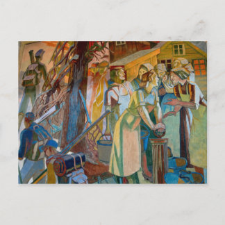 Cartão Postal decoração de alivios, Sala Municipal de Oslo