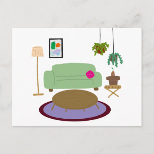 Cartão Postal Decoração de Casa Sala de Estar Aconchegante Amant