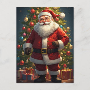 Cartão Postal Decoração de Natal Tradicional do Papai Noel