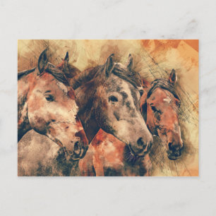 Cartão Postal Decoração de pintura por aquarela artística
