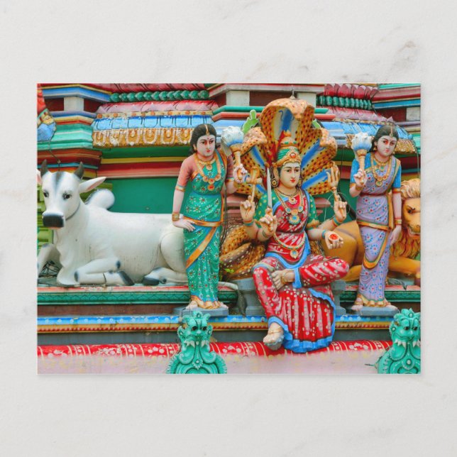 Cartão Postal decoração do templo hindu (Frente)