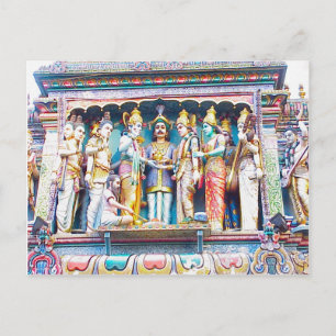 Cartão Postal Decoração do templo hindu, vida hindu