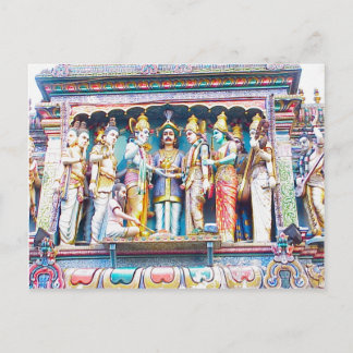 Cartão Postal Decoração do templo hindu, vida hindu