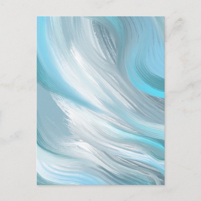 Cartão Postal decoração moderna tímida azul (Frente)