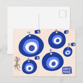 Cartão Postal Decoração tradicional do olho grego do mal com lag
