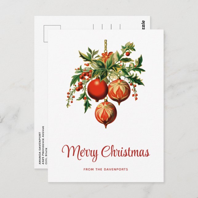 Cartão Postal Decorações da Árvore de Natal Legal (Frente/Verso)