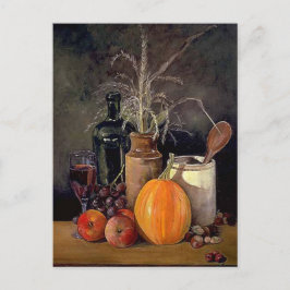 Cartão Postal Decorações do outono sobre a Mesa