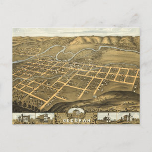 Cartão Postal Decorah, Condado de Winneshiek, Iowa (1870)