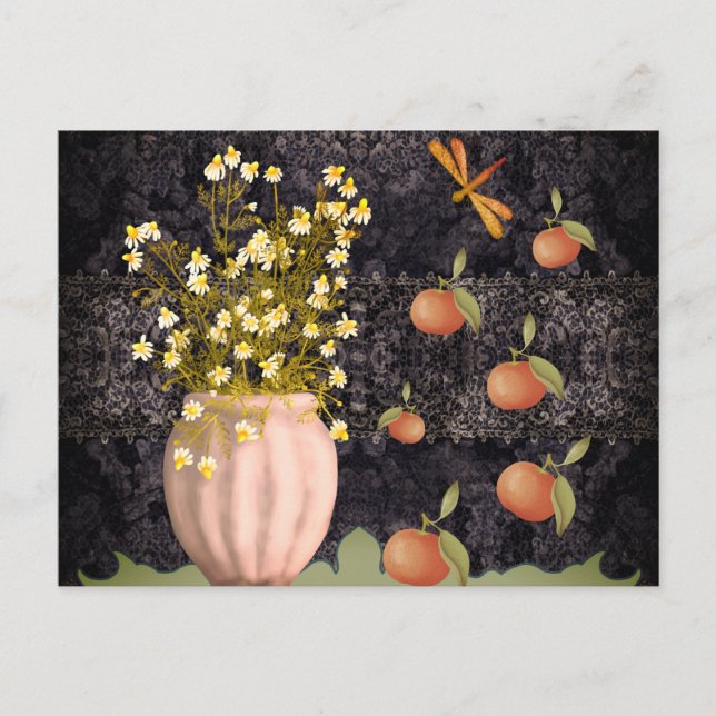Cartão Postal Decorative Moody Floral (Frente)