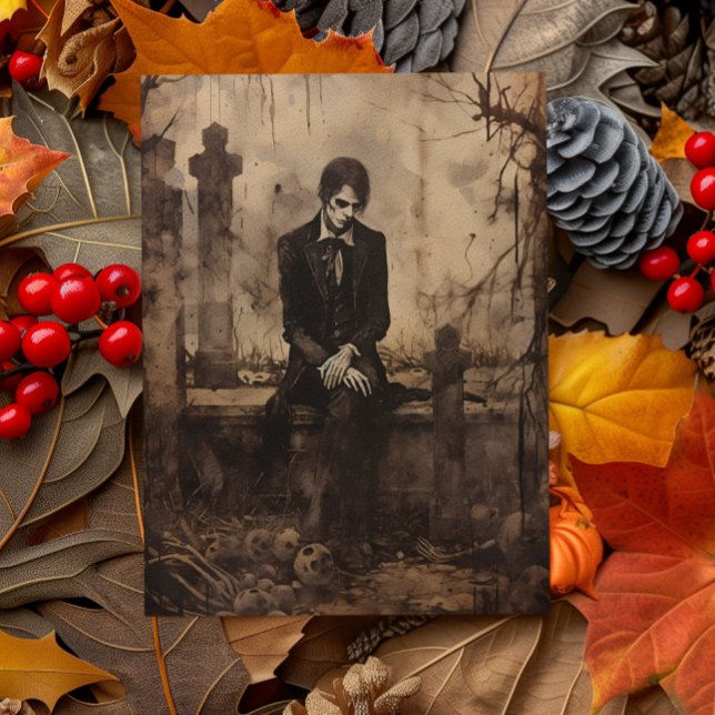 Cartão Postal Decoupagem de Foto de Vampiro Antigo  (Criador carregado)