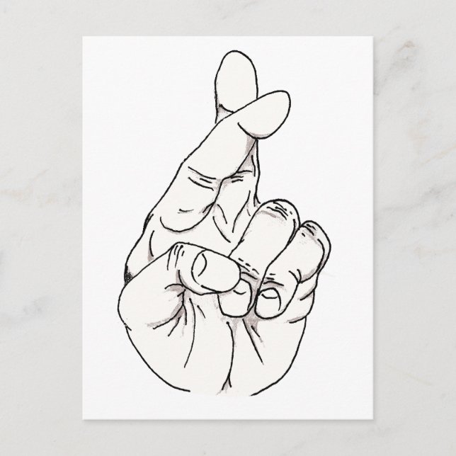 Cartão Postal Dedos Cruzados (Frente)